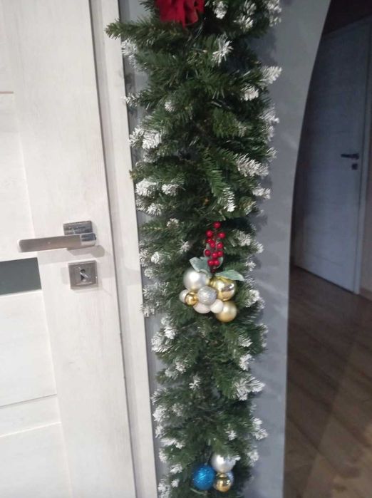 Duża Girlanda Świąteczna Choinkowa Sztuczna Na Schody Okno Drzwi 270CM