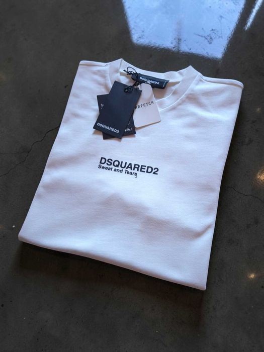 Dsquared2 Biała Bawełna 100% Tshirt Koszulka S Męska