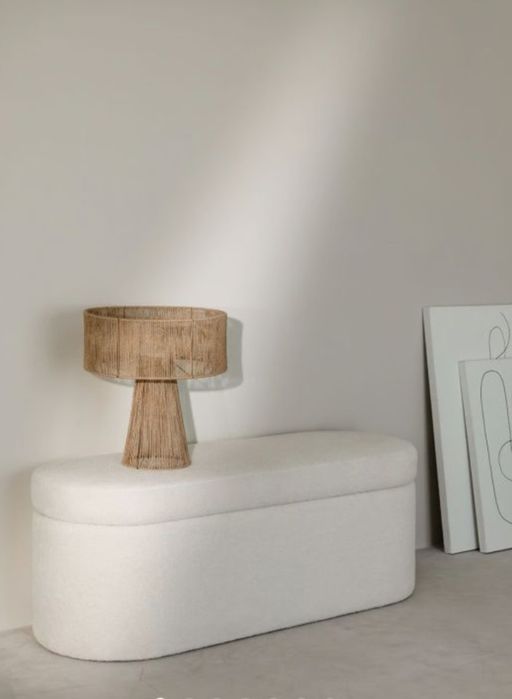 Banqueta de quarto puff  com.arrumacao em chenille nova