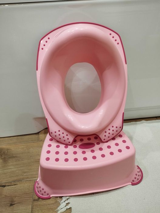 Nakładka na WC i stopień komplet różowy