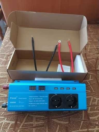 Інвертор Foval 12V-220  3000W-чиста синусоїда