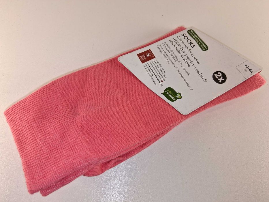A171 Skarpetki Bawełniane Różowe LYCRA 2-pak Rozmiar 43-46
