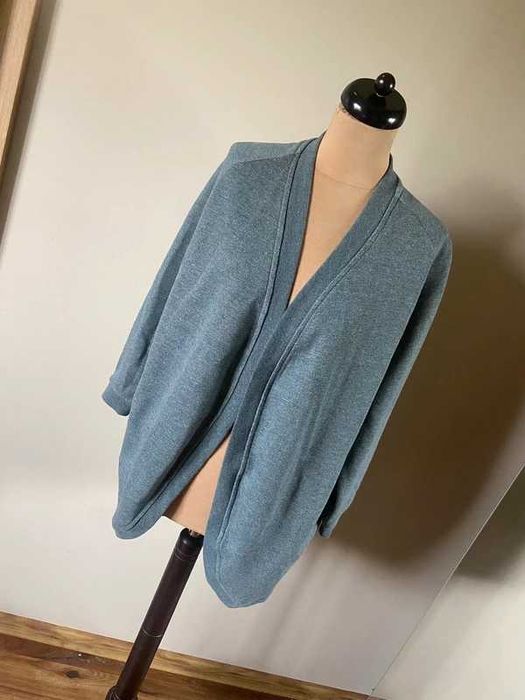 Grubsza bluza narzutka szery melanż dres 36 38 oversize duza szeroka s m