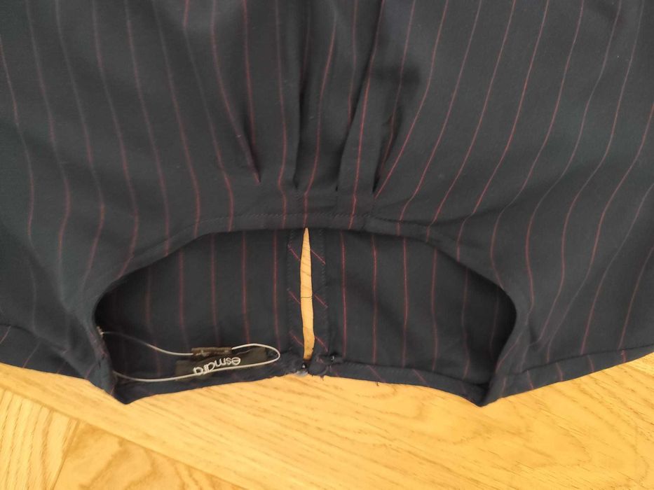 Nowa bluzka damska elegancka wiskoza granatowa 36 S 38 M
