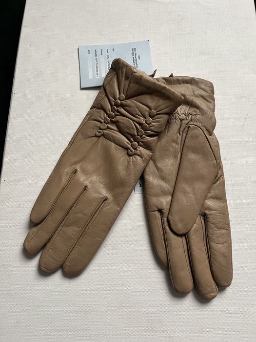 Утепленные кожанные перчатки