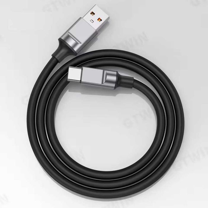 Kabel USB-C 66W - 1m • Czarny • Metalowe końcówki • Szybkie ładowanie