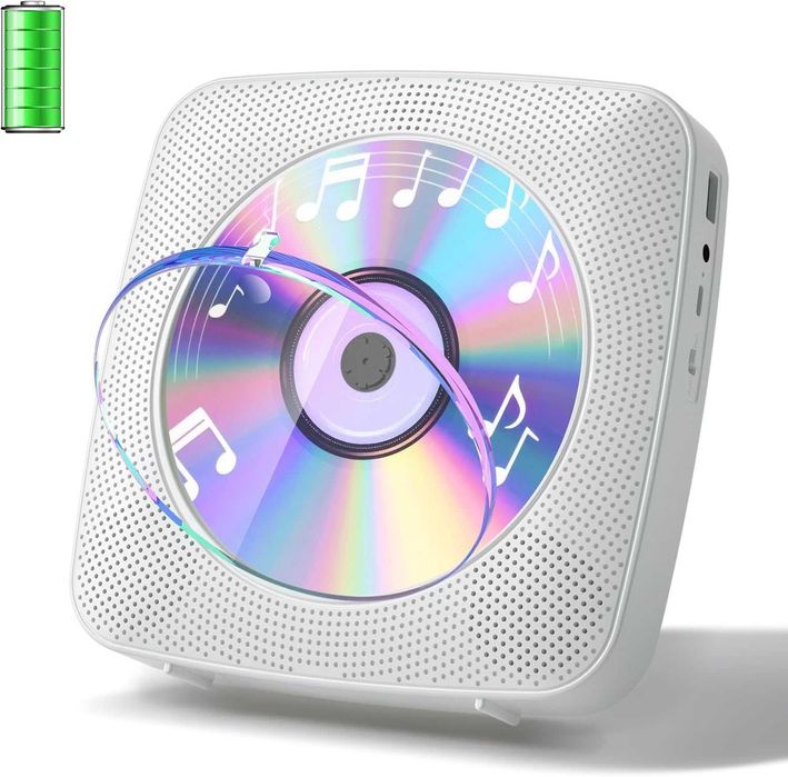 Odtwarzacz CD Bluetooth Hi-Fi Przenośny i Stylowy (biały)