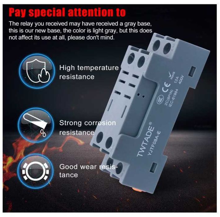 Elektromagnetyczny przełącznik mocy TWTADE AC 12V 8PIN 2NO 2NC