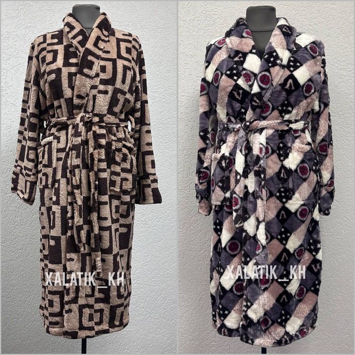 Мужской длинный халат с капюшоном (12 расцветок)