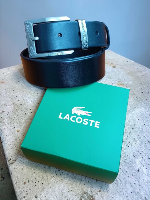 Lacoste! Ремінь чоловічий класичний натуральна шкіра + коробка