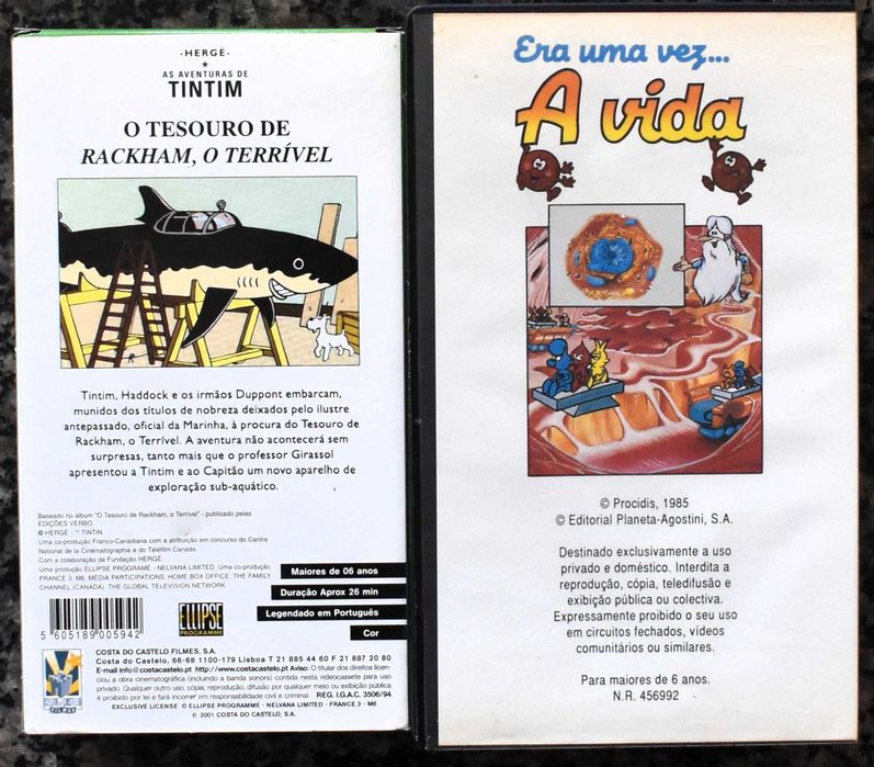 Lote 5 filmes de animação em VHS (Lote 3)