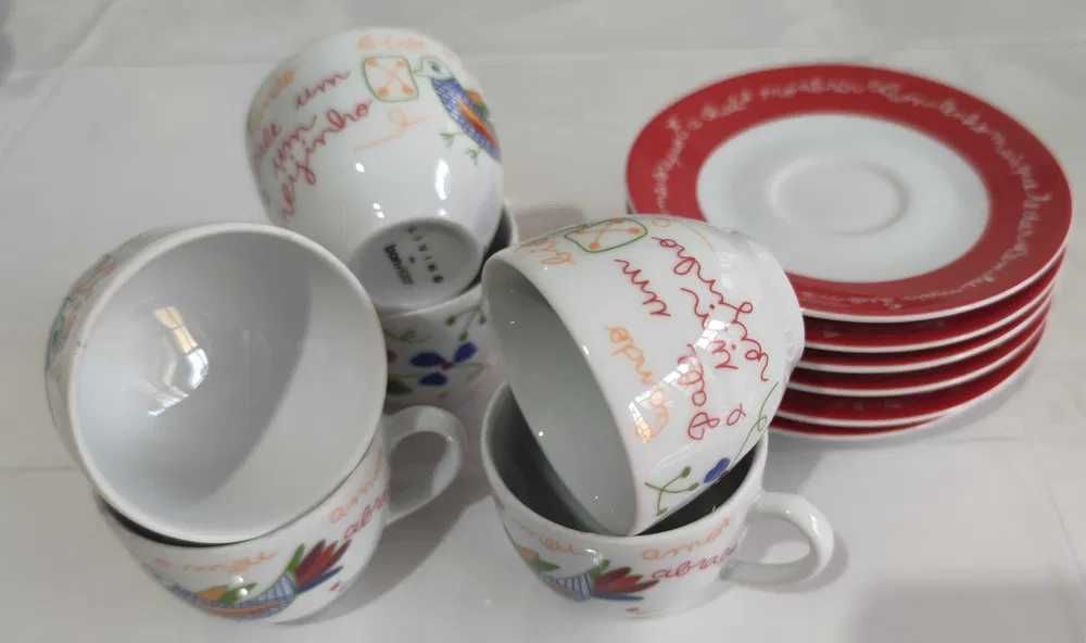 Conjunto de 6 chávenas de café