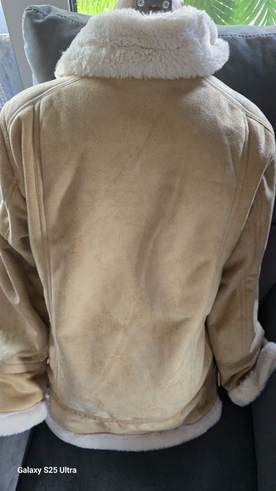 Kurtka Pilotka Aviator Pull&Bear M | Ciepły Kożuszek Biker Camel (Stan Idealny)