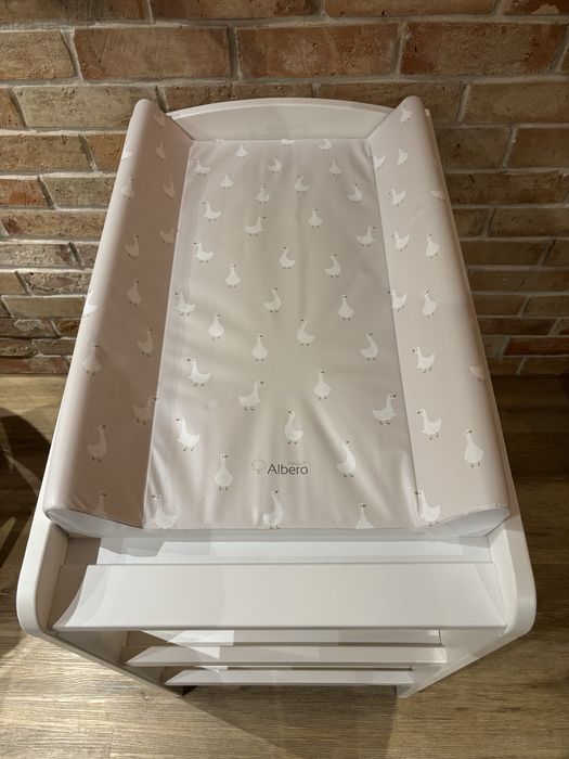 Drewniany, biały przewijak Woodies, stan dobry