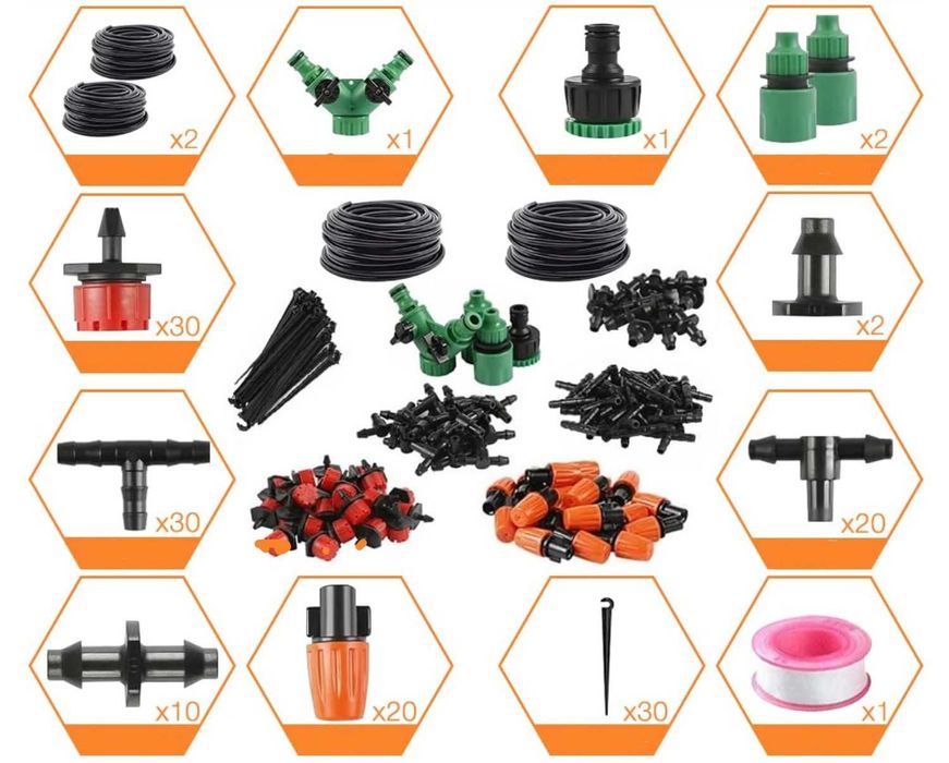 System nawadniania ogrodu 30m 149 elementów Linia Kroplująca Na Balkon