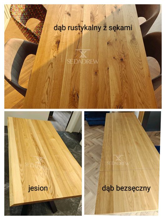 stół stolik loft dębowy rozkładany na wymiar lite drewno