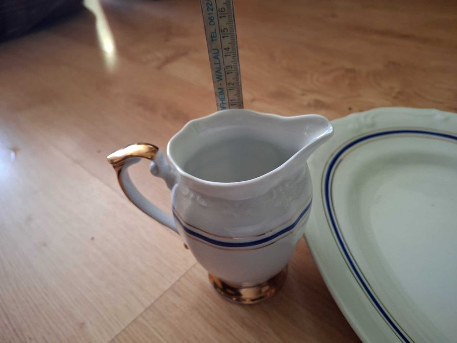 Zastawa stołowa ceramika Chodzież 6 talerzy głębokich 2 misy sosjerka