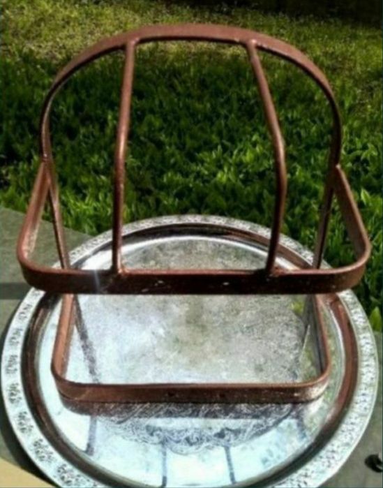Bagażnik rower dziecko fotelik stary zabytkowy metal brązowy