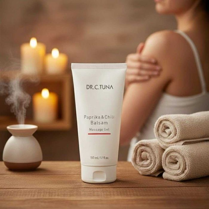 Gel de massagem calmante com páprica e pimenta de Farmasi