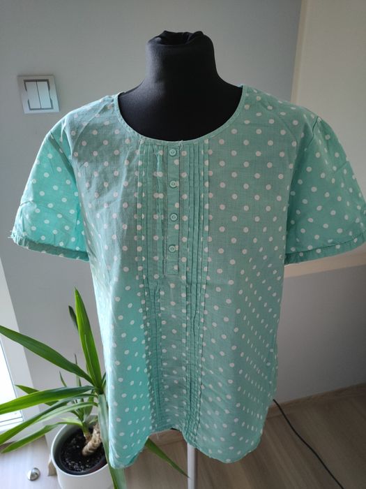 Bluzka w groszki miętowa