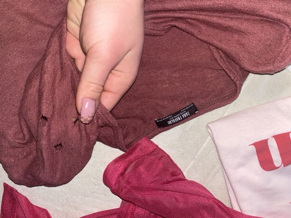 Zestaw ubran rozowy Benettonpudrowy MissguidedZaraMango36 M 38