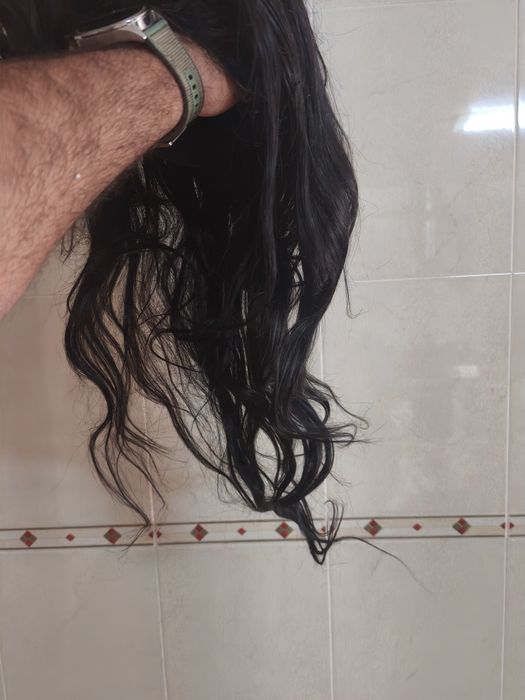 Peruca cabelo humano preta