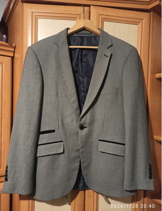 Marynarka męska ASTA szara, Slim fit