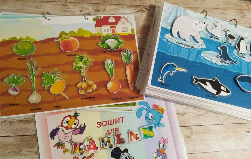 Лепбук ігри на липучках Монтессорі 17 ігор