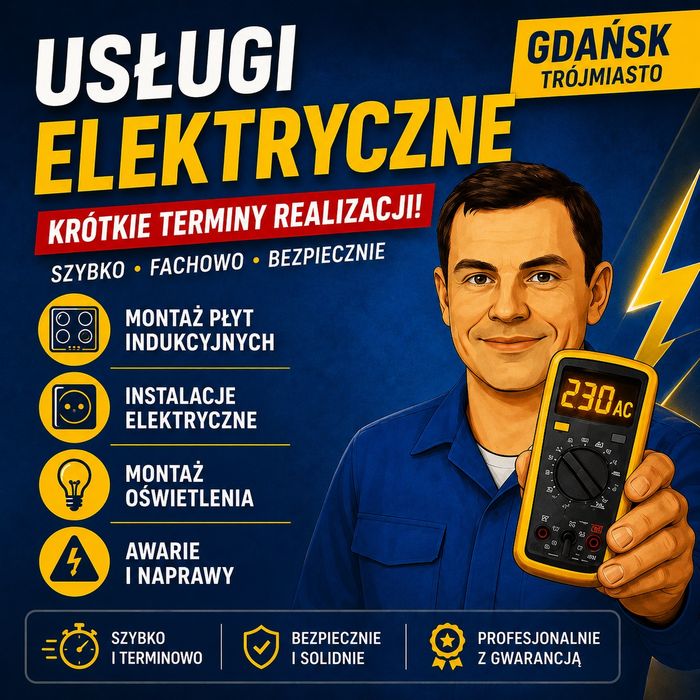 Elektryk, podłączenie sprzętu AGD, pogotowie