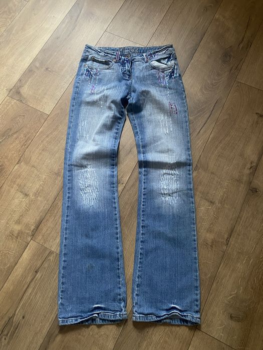 Rocawear type джинсы y2k bootcut пайетки клеш