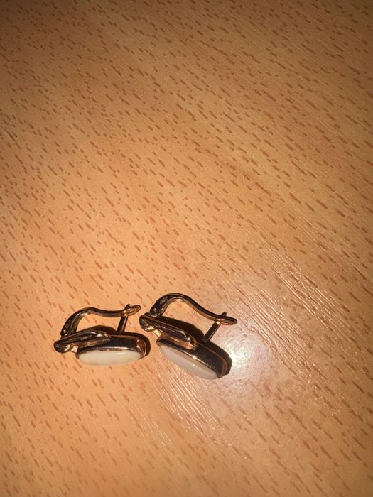 «Изысканные итальянские серьги (Italy), винтаж, кошачий глаз».