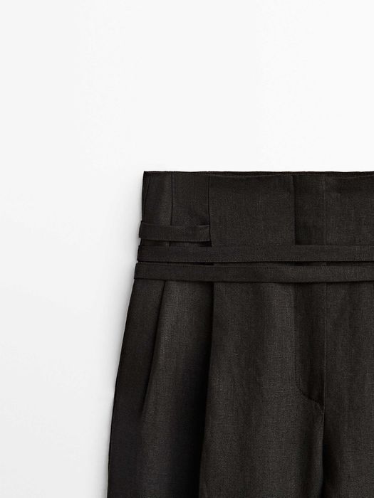 Calças 100% linho STUDIO Massimo Dutti