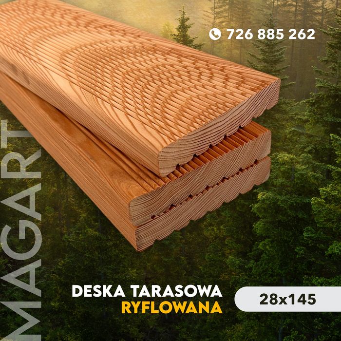 Deska tarasowa MODRZEW / deska elewacyjna/ podbitka/ boazeria