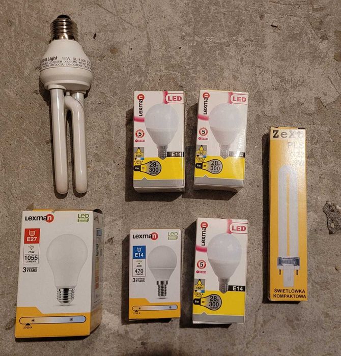 NOWE i używane Żarówka LED świetlówka trzonek E14 i E27 wiele sztuk