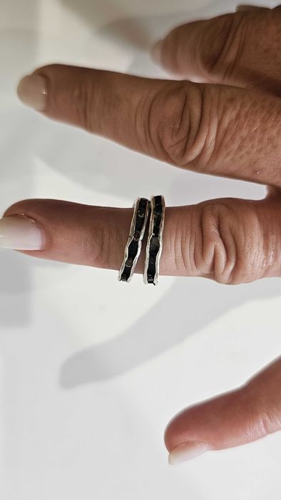 Anel aliança em aço - conjunto 3