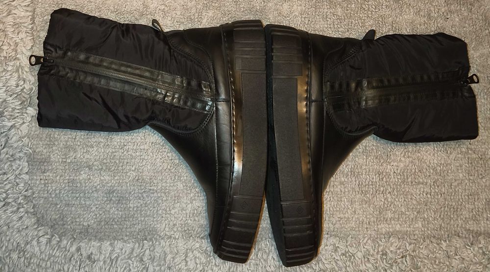 Śliczne botki kozaki śniegowce skórzane Gant czarne