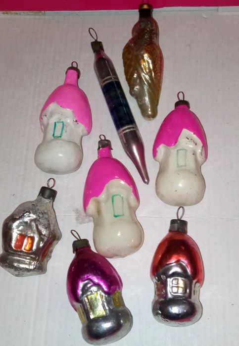 Игрушки новогодние СССР. Домики звери