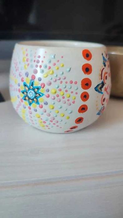 Ceramiczna czarka Mandala ręcznie malowana