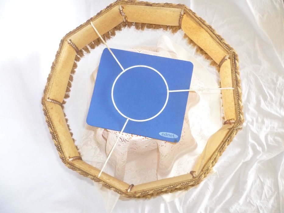 Abajur Candeeiro em Pele Ø 60cm ANTIGO anos 40 Alemanha Filme Museu