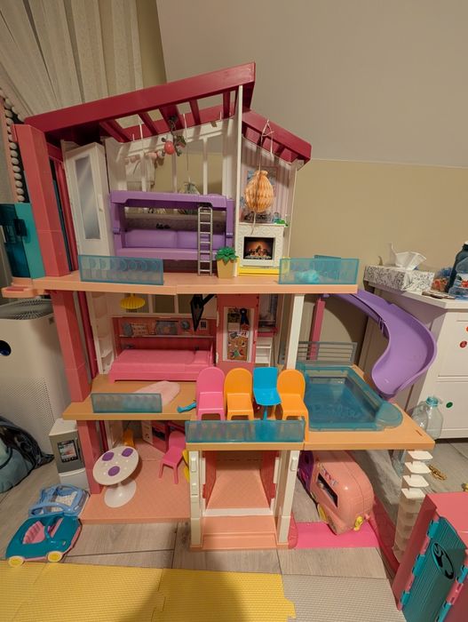 Domek Barbie Dreamhouse + Dodatki | Okazja! | Winda i Zjeżdżalnia