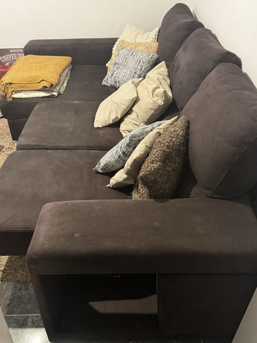 Sofa 3 lugares chaise loungue c/arrumação - Lourini