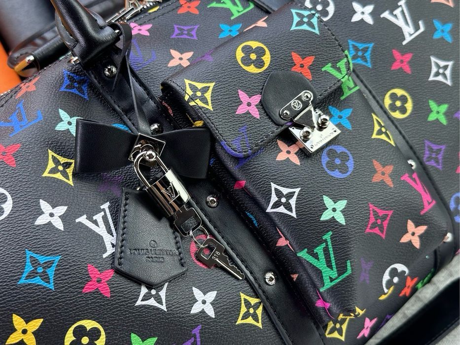 Louis Vuitton keepall 50cm мужская сумка унисекс черная оригинал кожа