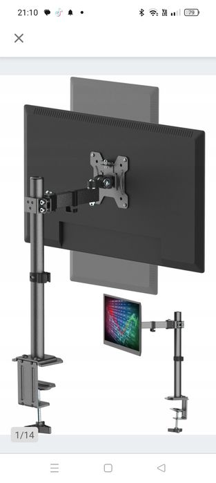 Biurkowy obrotowy uchwyt LCD LED monitora