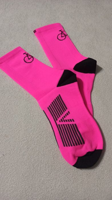 Skarpety rowerowe MTB Oddychające, szybkoschnące, elastyczne, różowe