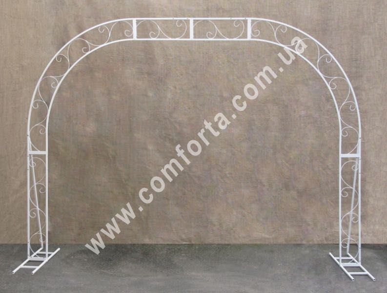 Весільна (святкова)  арка плоска біла металева