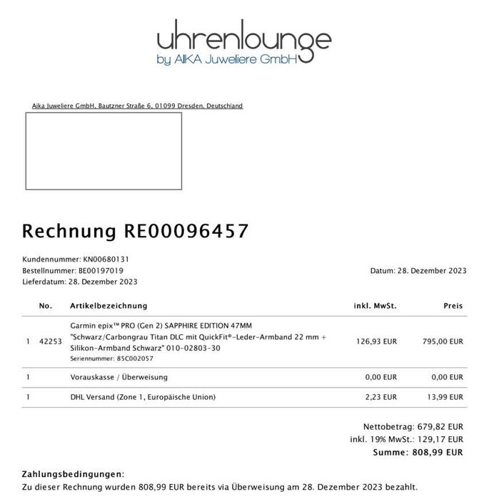 Garmin epix Pro, Gen 2, 47mm Sapphire, komplet, wersja jubilerska