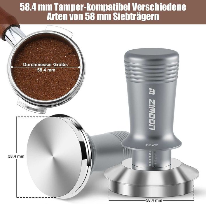 Tamper, stempel, ubijak do kawy 58,4m. Sprężynowy