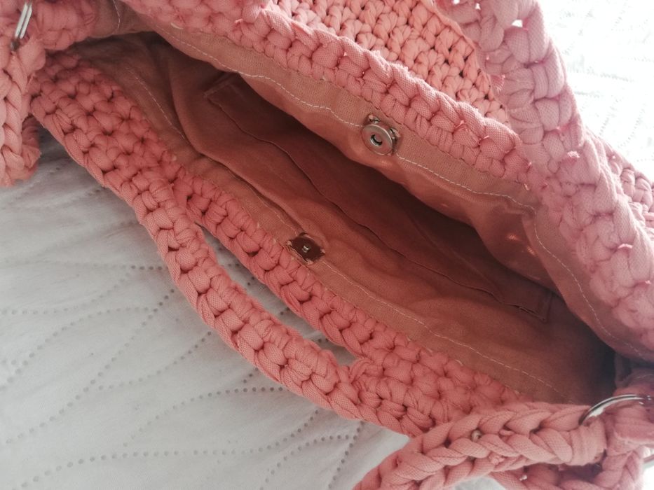 Torebka ze sznurka bawełnianego handmade