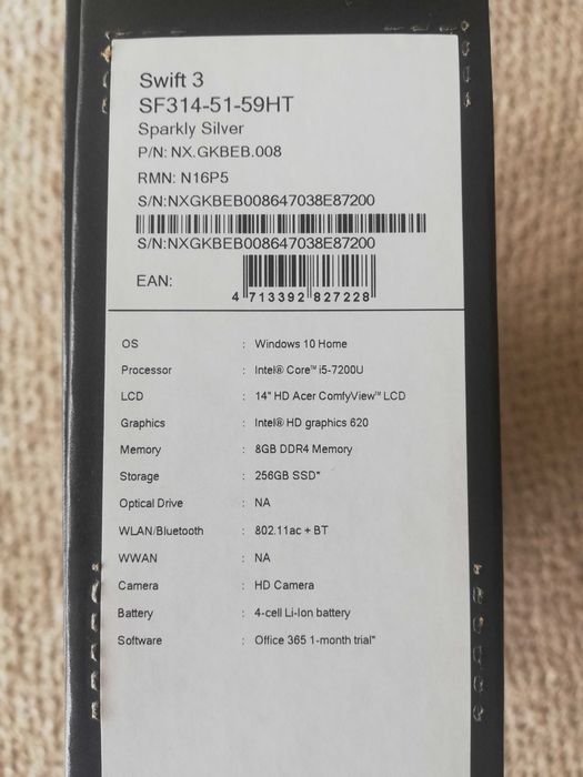 Computador Portátil Acer Swift 3 - 14 polegadas HD 8 GB RAM 256 GB SSD