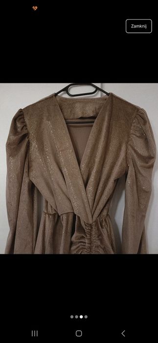 Sukienka wiązana welurowa